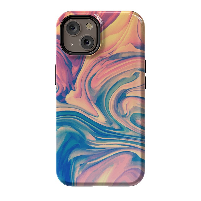 iPhone 14 StrongFit Marble Paint splash Colorful fluid by ArtsCase