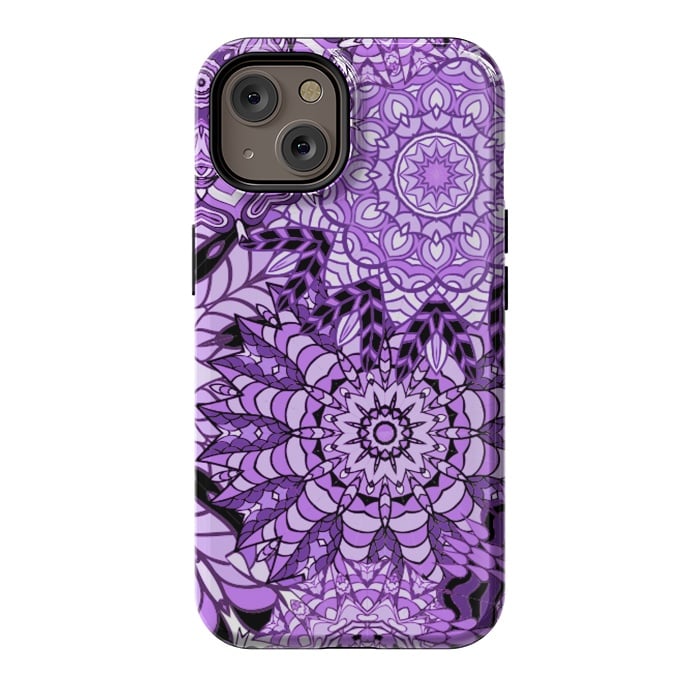 iPhone 14 StrongFit Rain Of Purple Mandalas by ArtsCase