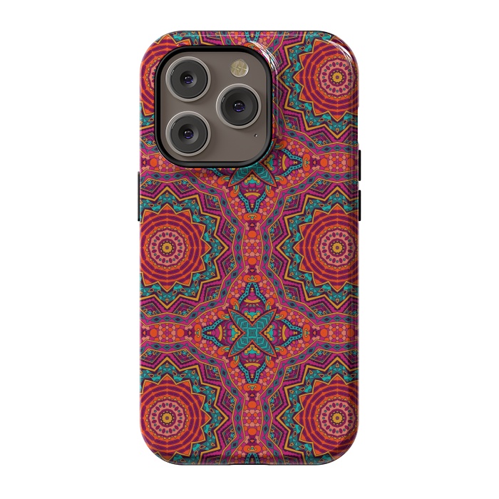 iPhone 14 Pro StrongFit Mosaic mandalas with earth colors by ArtsCase