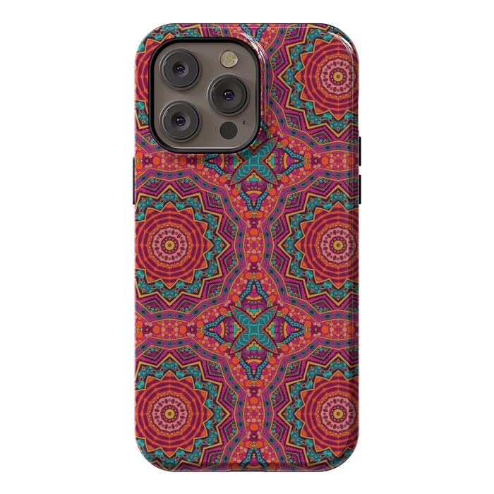 iPhone 14 Pro max StrongFit Mosaic mandalas with earth colors by ArtsCase