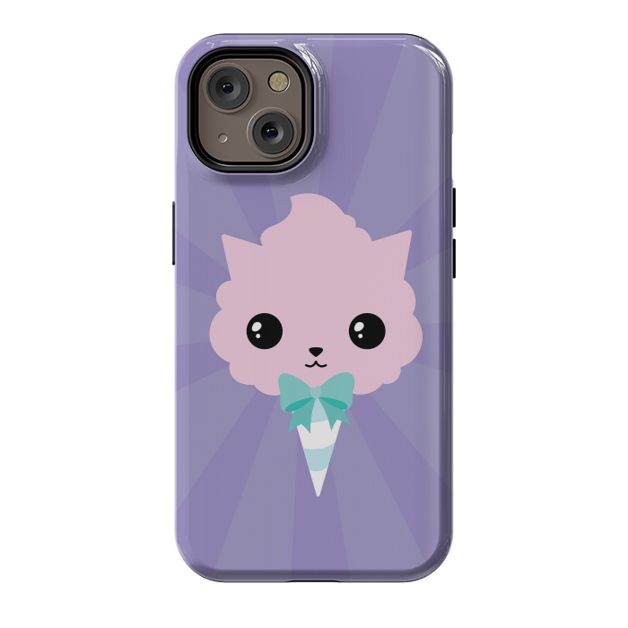 iPhone 14 StrongFit Cotton candy cat by Laura Nagel