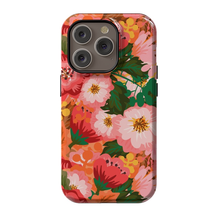 iPhone 14 Pro StrongFit Bouquet of flowers in pom poms and dahlias by ArtsCase