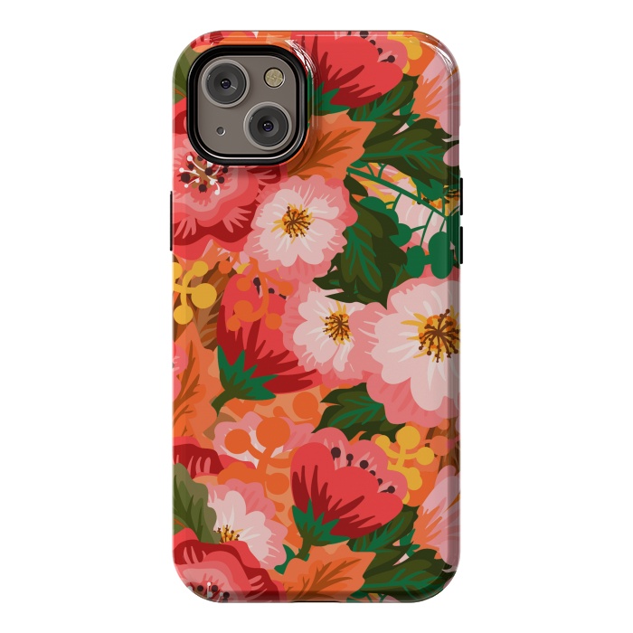 iPhone 14 Plus StrongFit Bouquet of flowers in pom poms and dahlias by ArtsCase