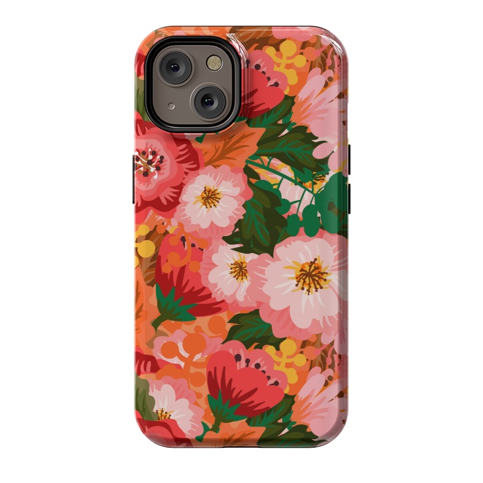 iPhone 14 StrongFit Bouquet of flowers in pom poms and dahlias by ArtsCase