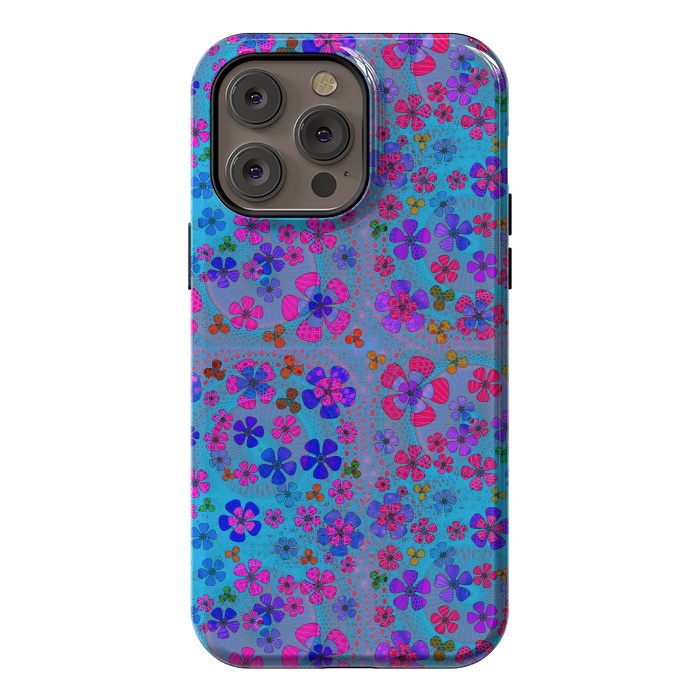 iPhone 14 Pro max StrongFit psychedelic flowers in summer by ArtsCase