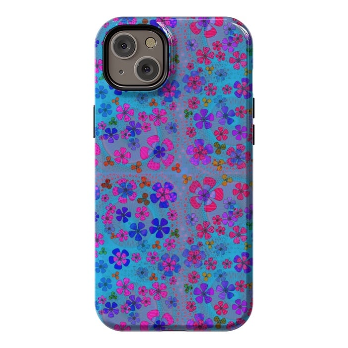 iPhone 14 Plus StrongFit psychedelic flowers in summer by ArtsCase