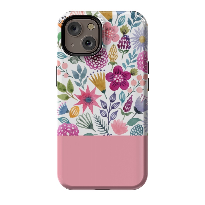 iPhone 14 StrongFit watercolor flowers for summer by ArtsCase