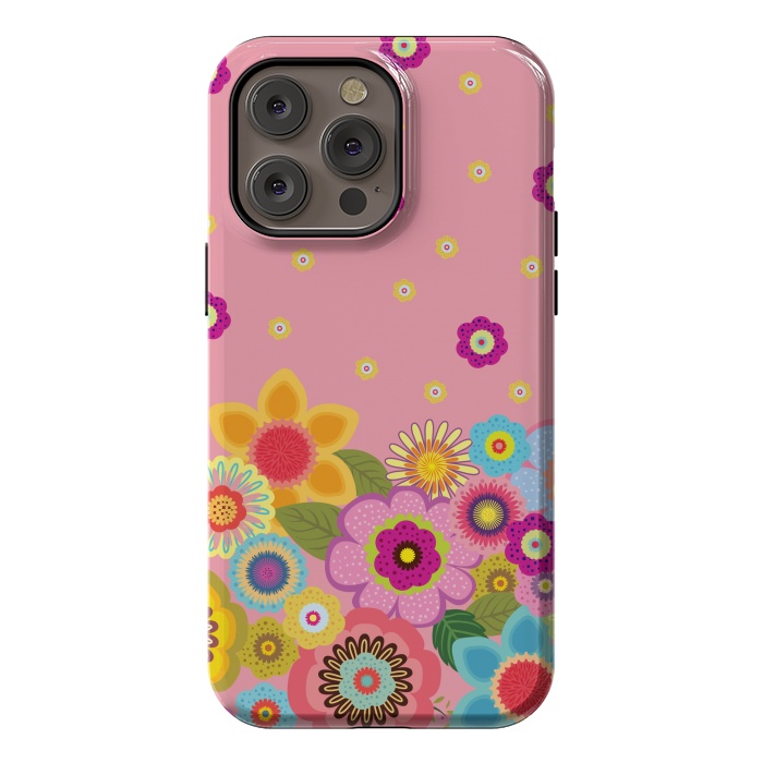 iPhone 14 Pro max StrongFit assorted spring flowers by ArtsCase