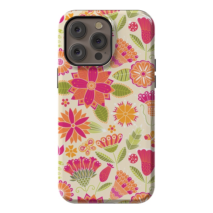 iPhone 14 Pro max StrongFit geometric colored flowers by ArtsCase