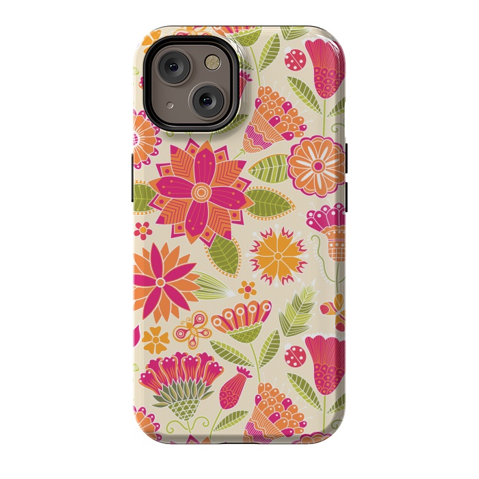 iPhone 14 StrongFit geometric colored flowers by ArtsCase