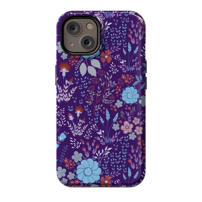 iPhone 14 StrongFit tiny flowers in cold colors by ArtsCase