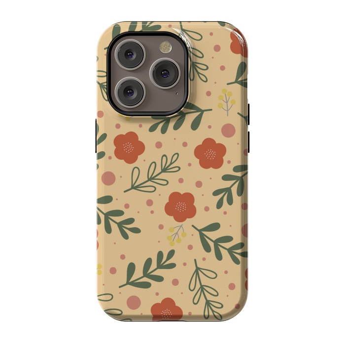 iPhone 14 Pro StrongFit orange flowers for october by ArtsCase