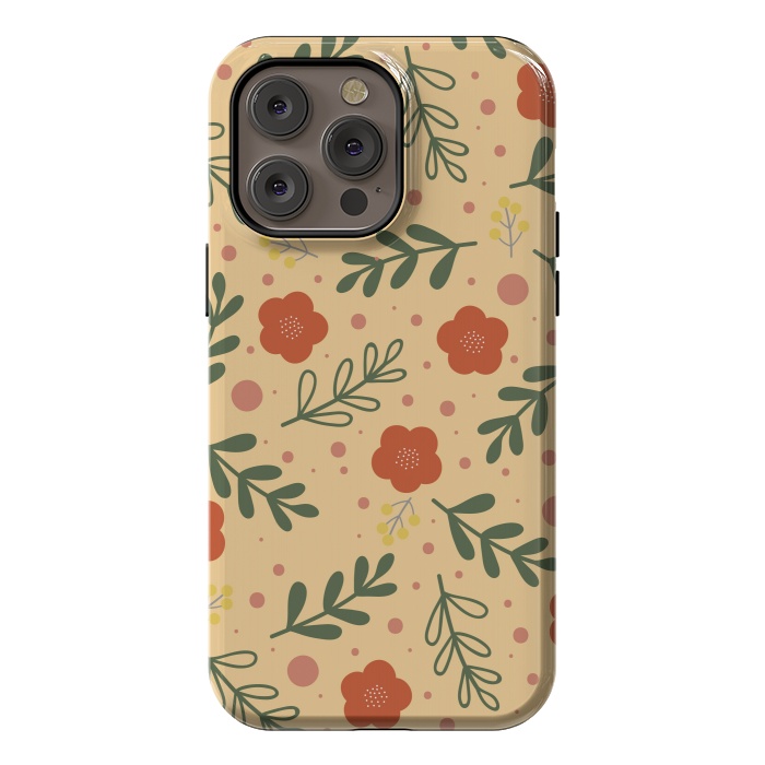 iPhone 14 Pro max StrongFit orange flowers for october by ArtsCase