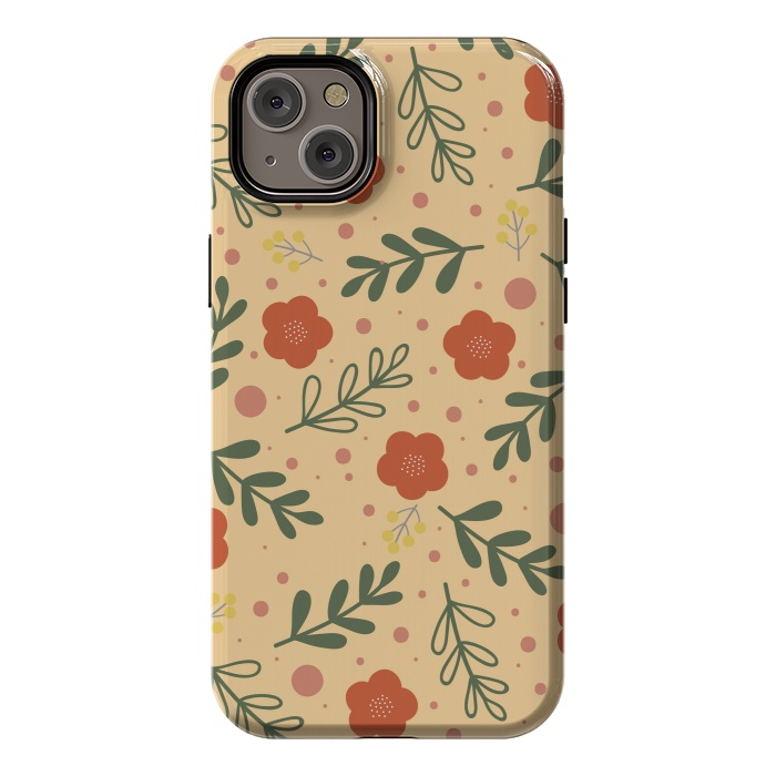 iPhone 14 Plus StrongFit orange flowers for october by ArtsCase