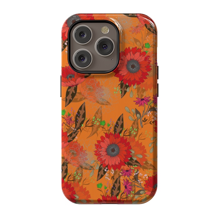 iPhone 14 Pro StrongFit Sunflowers for October by ArtsCase