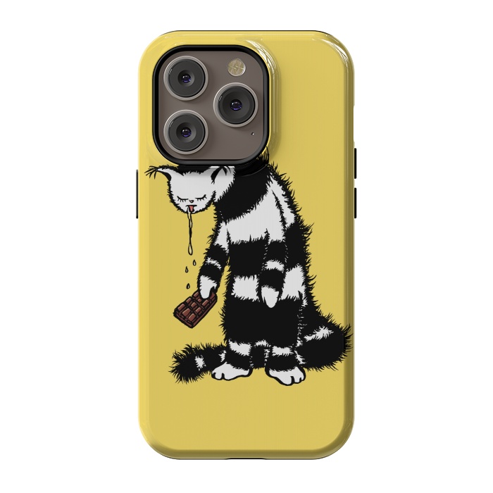 iPhone 14 Pro StrongFit Weird Cat Creature Funny Chocolate Lover  by Boriana Giormova