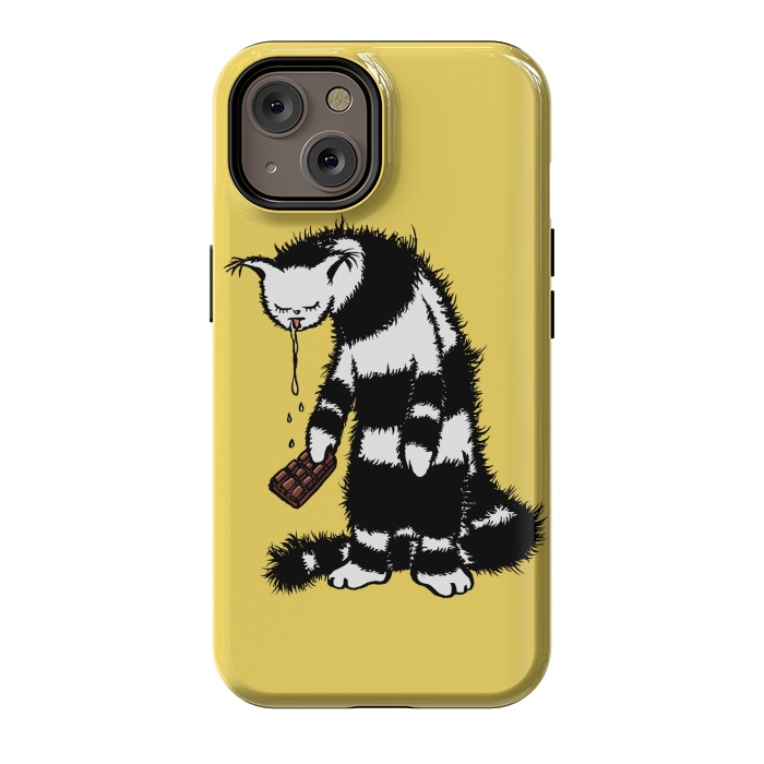 iPhone 14 StrongFit Weird Cat Creature Funny Chocolate Lover  by Boriana Giormova