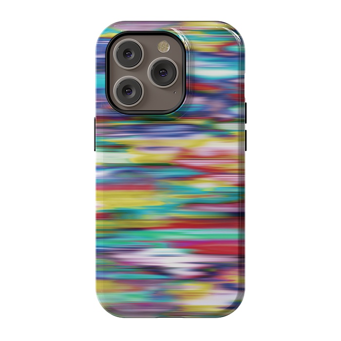 iPhone 14 Pro StrongFit Ikat Blurred Stripes Multicolor by Ninola Design