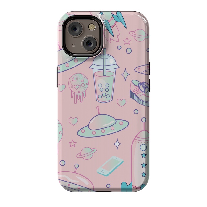 iPhone 14 StrongFit Galaxy space babe pastel goth kawaii pattern by Luna Elizabeth Art