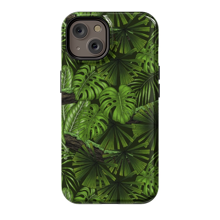 iPhone 14 StrongFit Jungle leaves by Katerina Kirilova