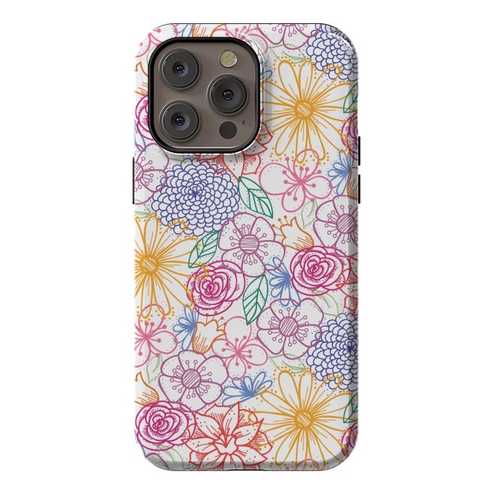 iPhone 14 Pro max StrongFit Summer Bright Floral by TracyLucy Designs