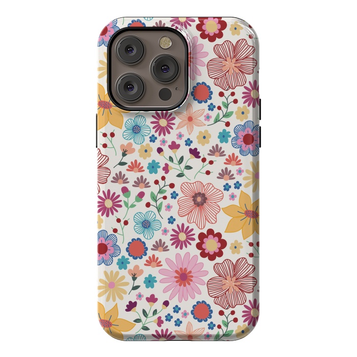 iPhone 14 Pro max StrongFit Springtime Wild Bloom by TracyLucy Designs