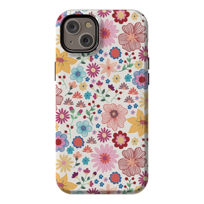 iPhone 14 Plus StrongFit Springtime Wild Bloom by TracyLucy Designs