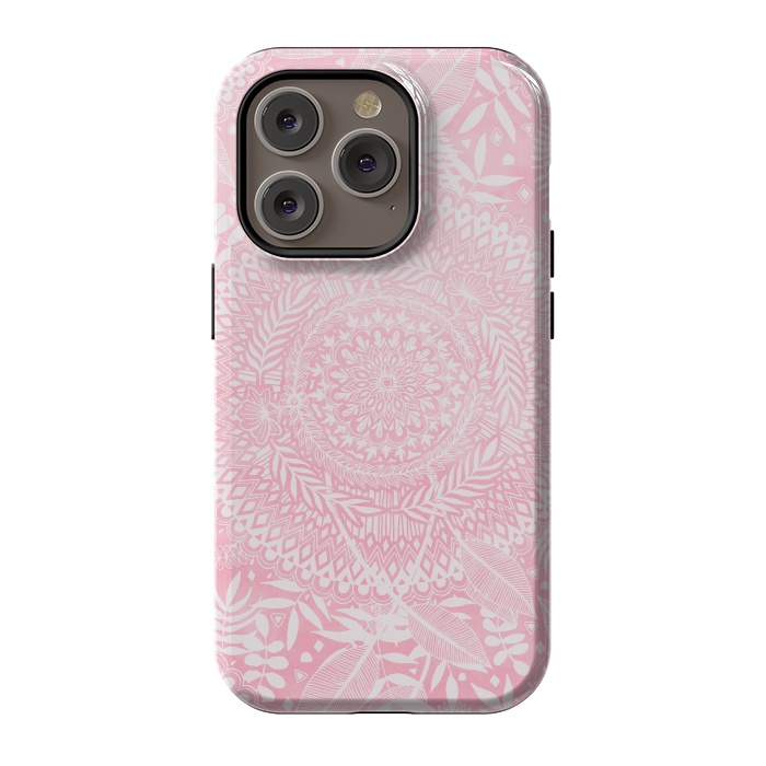 iPhone 14 Pro StrongFit Medallion Pattern in Blush Pink by Micklyn Le Feuvre