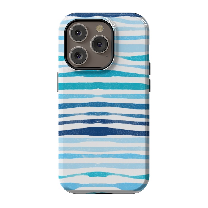 iPhone 14 Pro StrongFit blue waves lines by MALLIKA