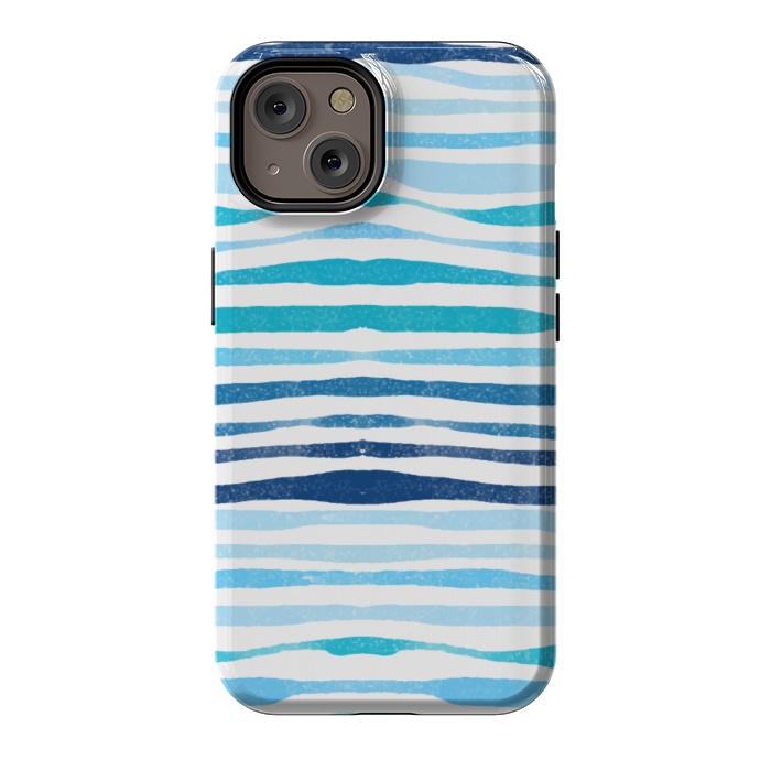 iPhone 14 StrongFit blue waves lines by MALLIKA