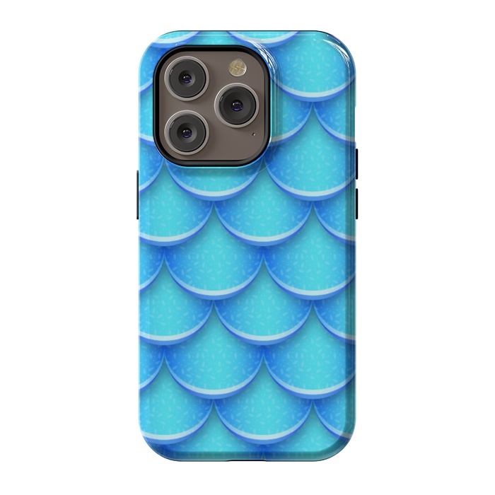 iPhone 14 Pro StrongFit MERMAID BLUE SCALES by MALLIKA