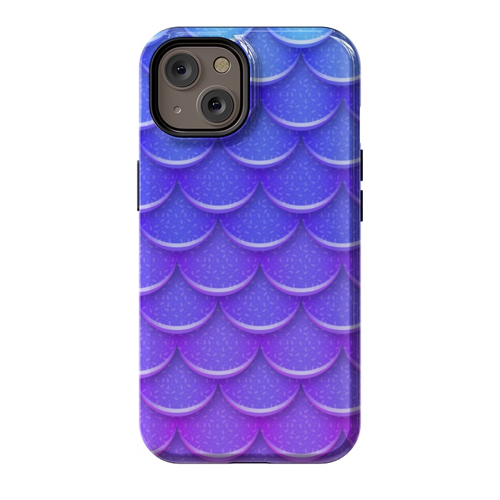 iPhone 14 StrongFit BLUE PINK SCALES PATTERN by MALLIKA