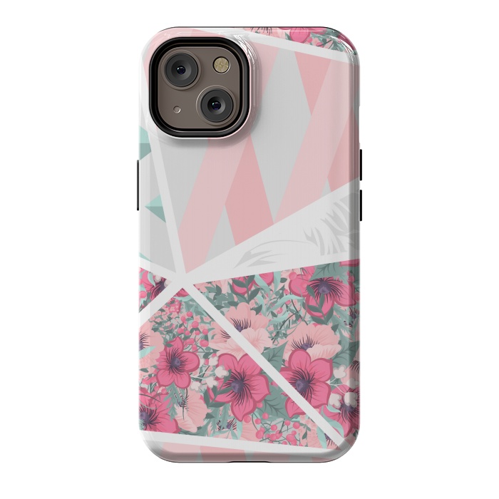 iPhone 14 StrongFit PINK PATCHWORK FLORAL by MALLIKA