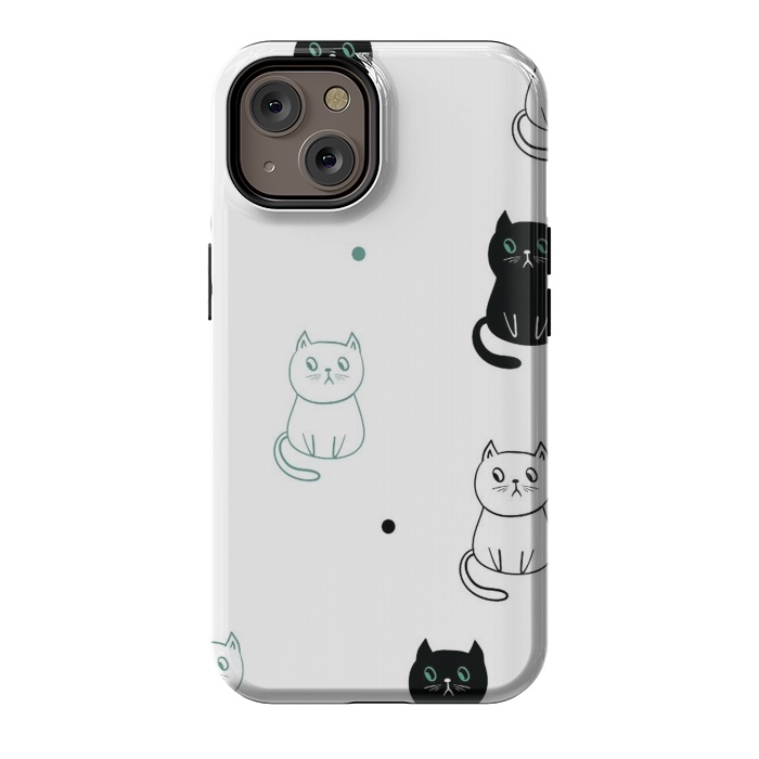 iPhone 14 StrongFit minimal cats by haroulita