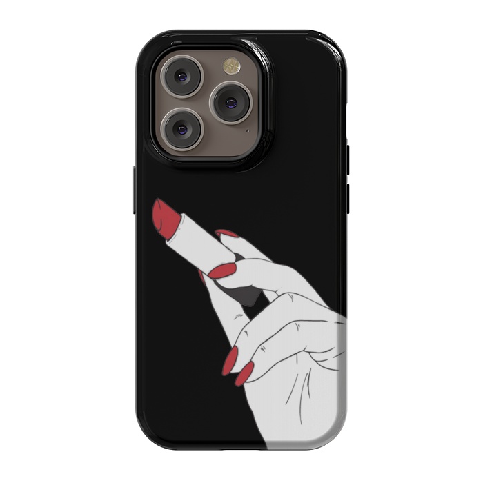 iPhone 14 Pro StrongFit red lipstick by haroulita