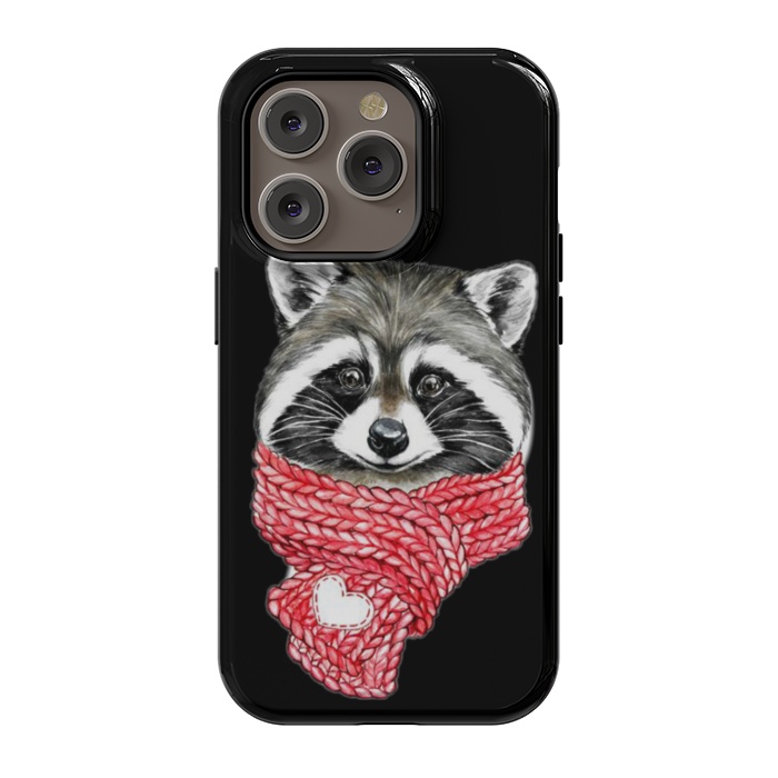 iPhone 14 Pro StrongFit cute Raccoon by haroulita