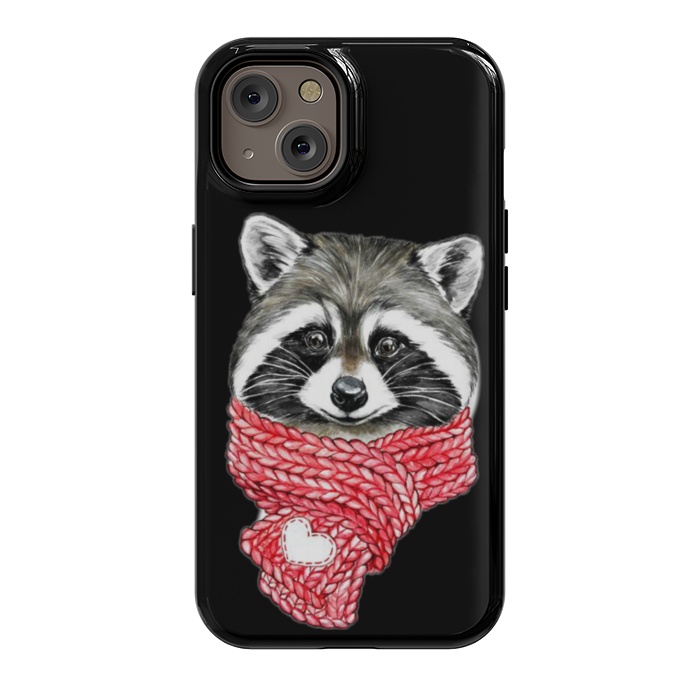 iPhone 14 StrongFit cute Raccoon by haroulita