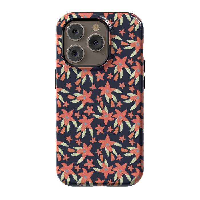 iPhone 14 Pro StrongFit tiger lily flowers by Lovi Dianti