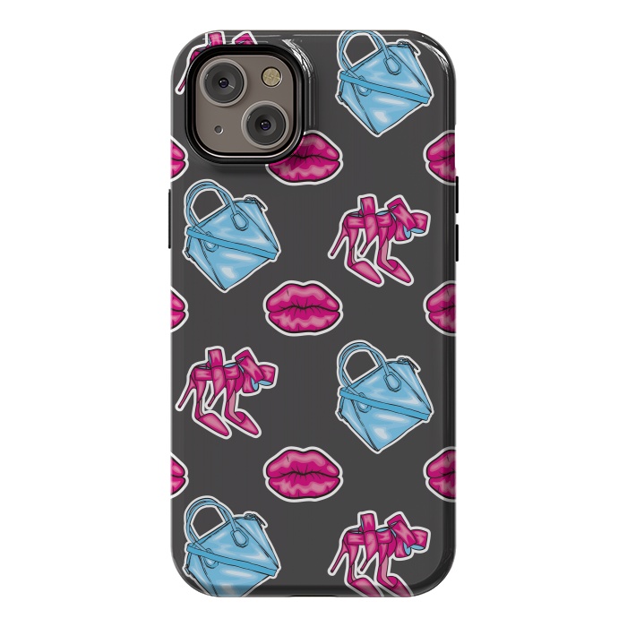 iPhone 14 Plus StrongFit Beautiful background of the lips shoes and bags by ArtsCase