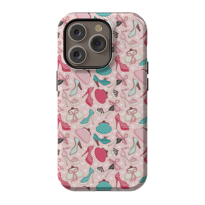 iPhone 14 Pro StrongFit Pattern With Women's Shoes And Handbags by ArtsCase