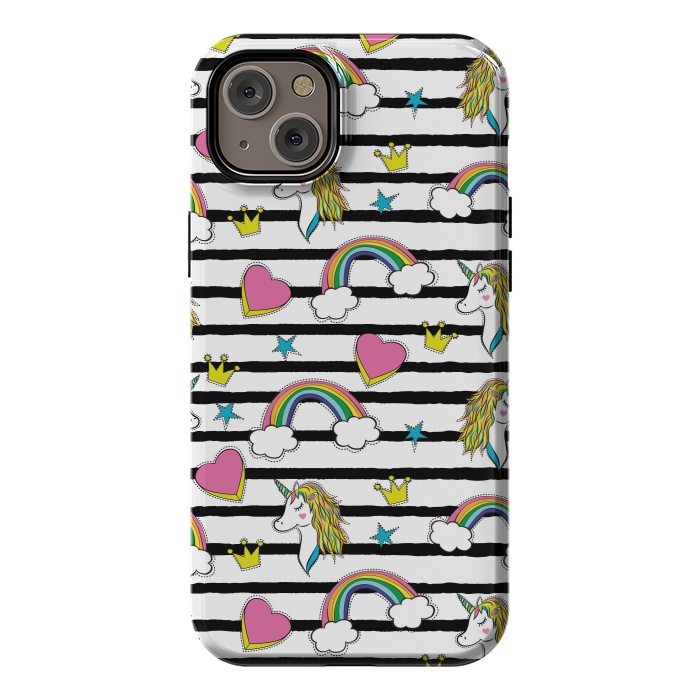 iPhone 14 Plus StrongFit Unicorns Rainbows and Hearts by ArtsCase