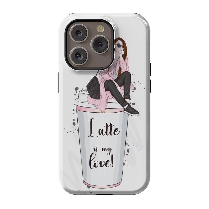 iPhone 14 Pro StrongFit A Fashionable Woman Loves Latte by ArtsCase