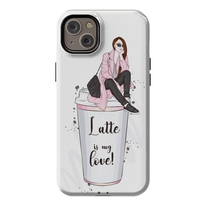 iPhone 14 Plus StrongFit A Fashionable Woman Loves Latte by ArtsCase