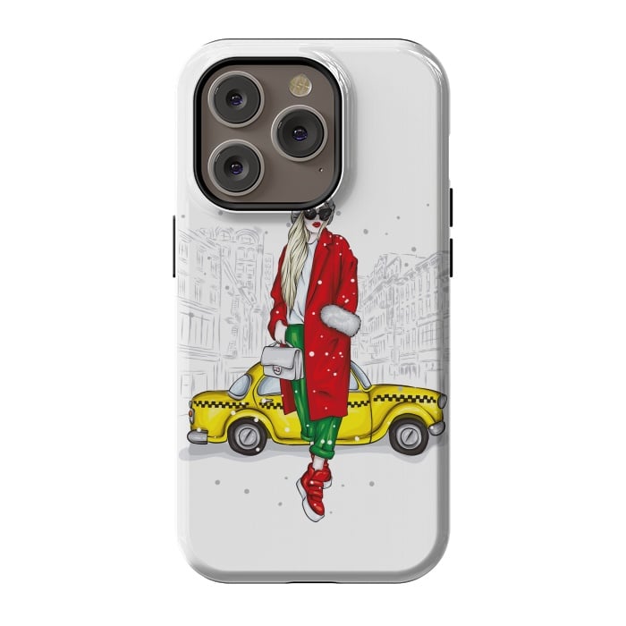 iPhone 14 Pro StrongFit Taxi and the city by ArtsCase