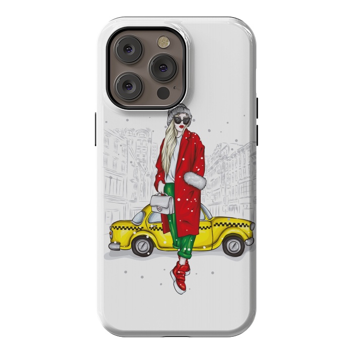iPhone 14 Pro max StrongFit Taxi and the city by ArtsCase