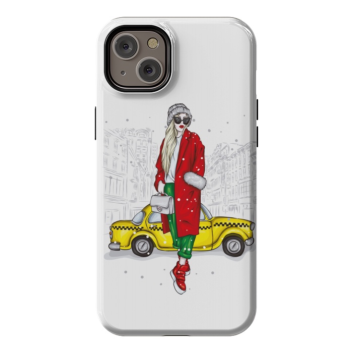 iPhone 14 Plus StrongFit Taxi and the city by ArtsCase
