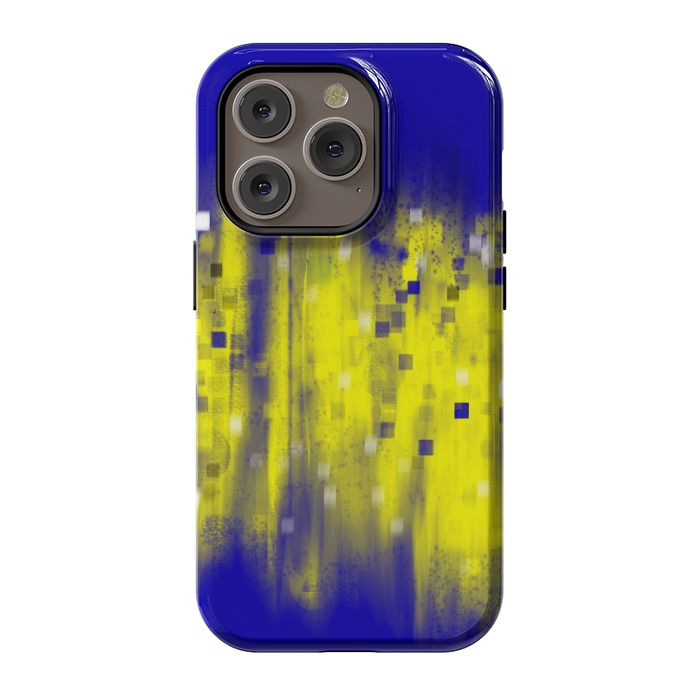 iPhone 14 Pro StrongFit Color blue yellow abstract art by Josie