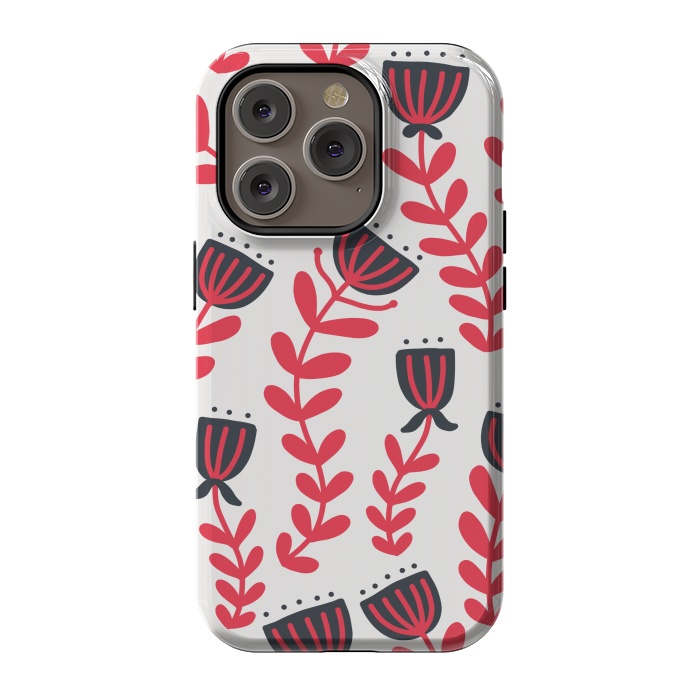 iPhone 14 Pro StrongFit Red flowers by Winston