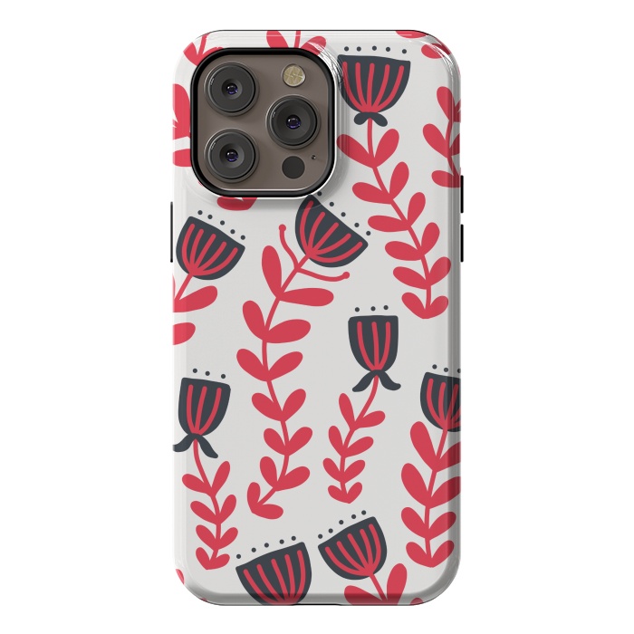 iPhone 14 Pro max StrongFit Red flowers by Winston