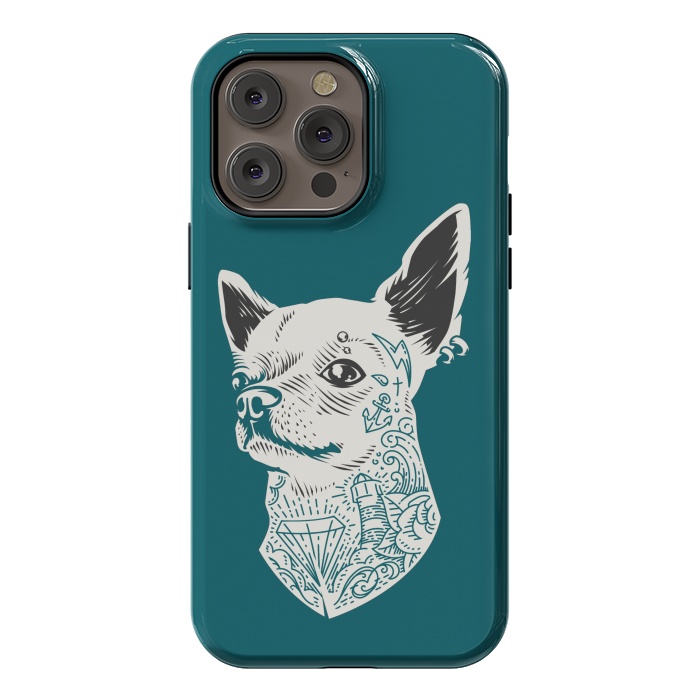 iPhone 14 Pro max StrongFit Tattooed Chihuahua by Winston